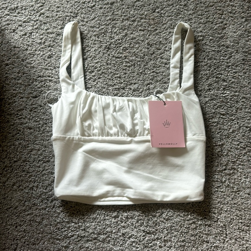 Hello Molly White crop top